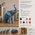 Elefante Low Poly – Scultura Geometrica da Arredo
