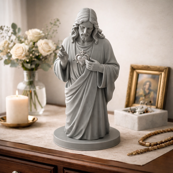 Statua Sacro Cuore di Gesù – Stampa 3D Artigianale 15 cm