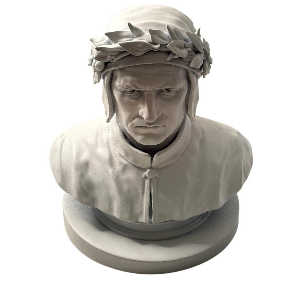 Büste Dante Alighieri aus Kunstharz – Grundierung Grau