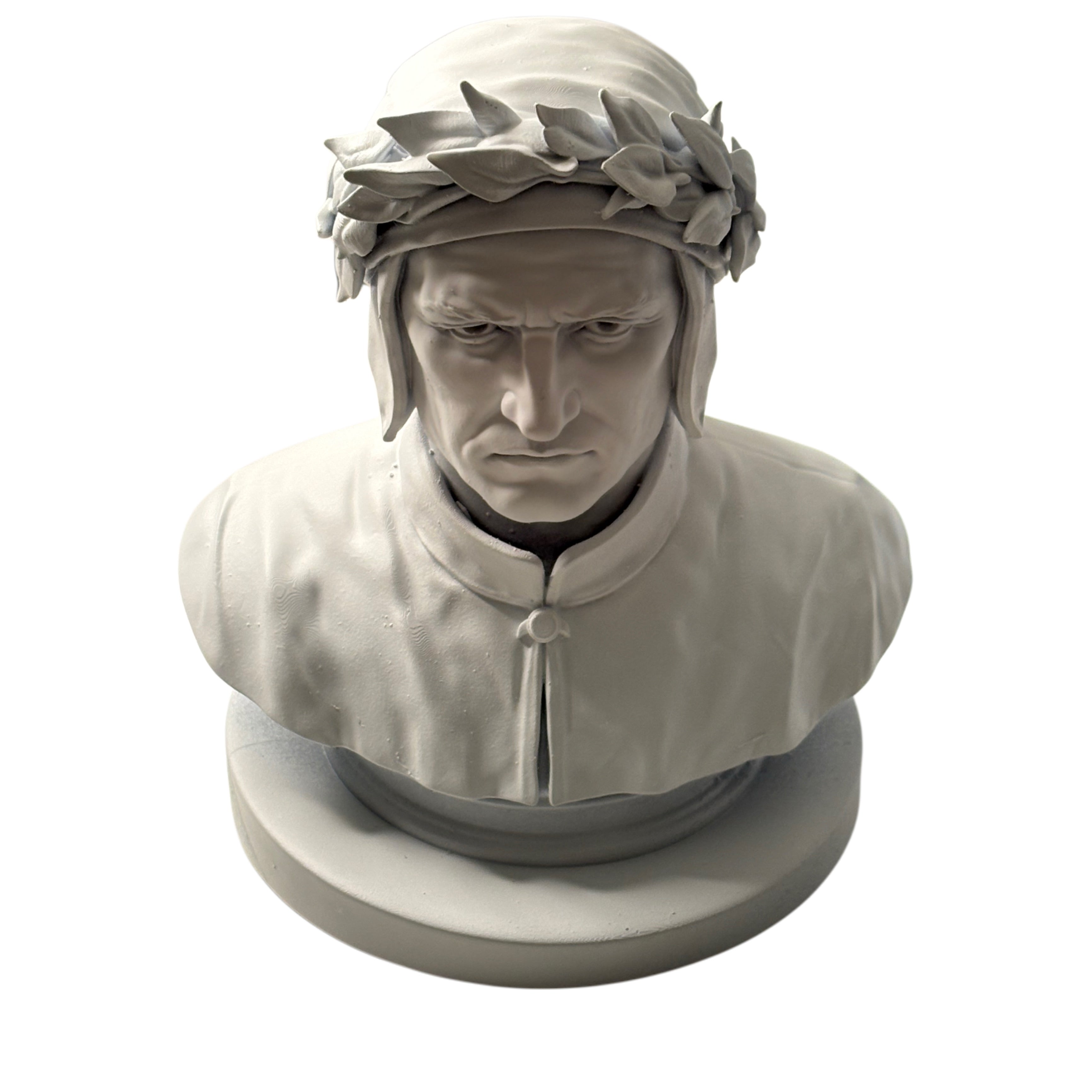 Busto Dante Alighieri – Finitura Primer Grigio in Resina
