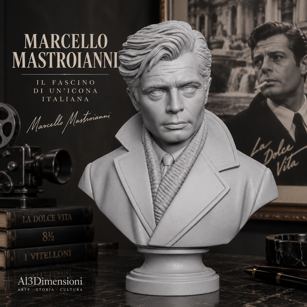 Busto Marcello Mastroianni – Icona del Cinema Italiano