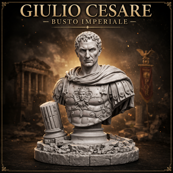 GIULIO CESARE – Busto Imperiale in Resina (Primer Grigio)