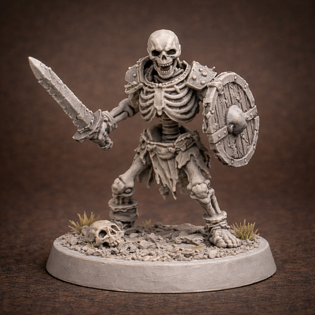 Scheletro Guerriero – Miniatura Fantasy in Resina