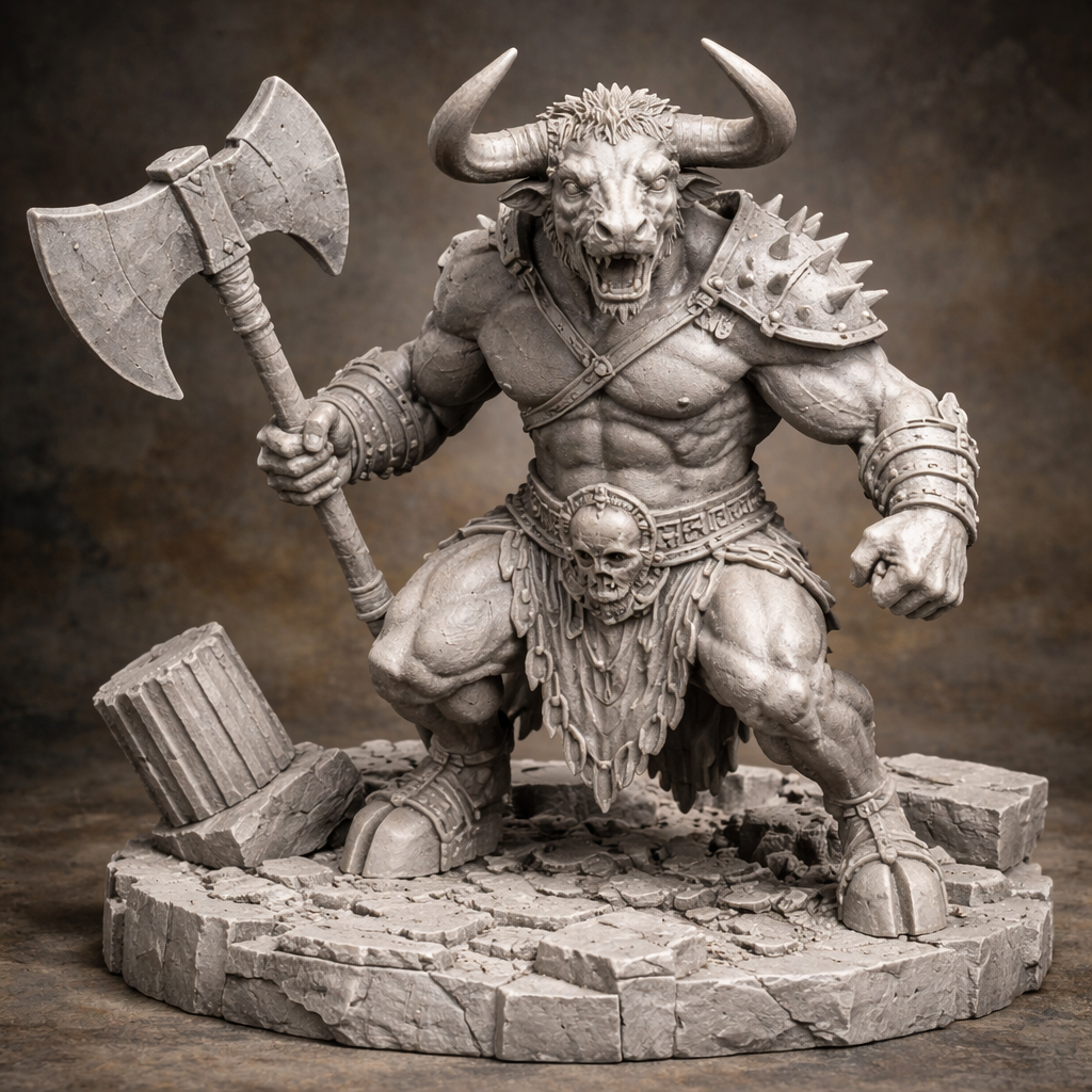 Minotauro del Labirinto – Miniatura Mitologica Greca