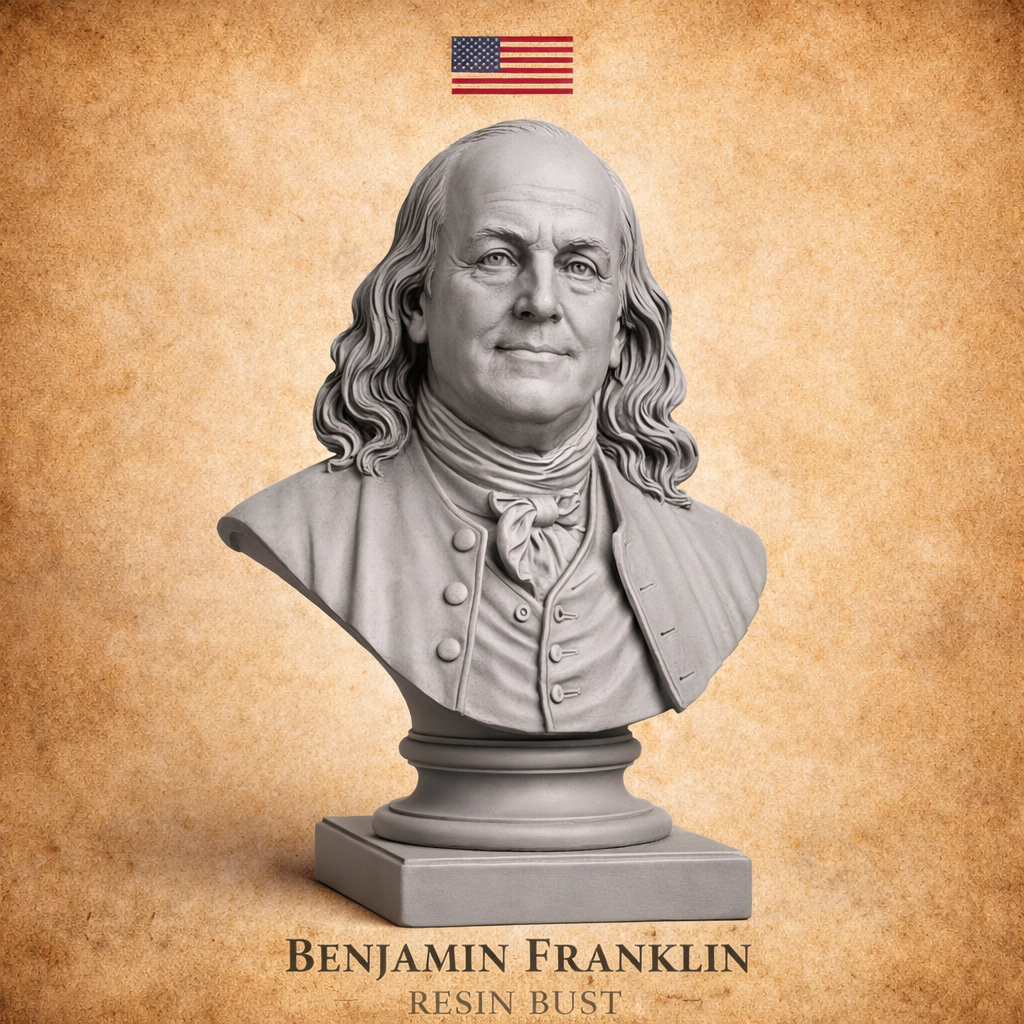 Benjamin Franklin Büste aus Harz – Hochauflösend