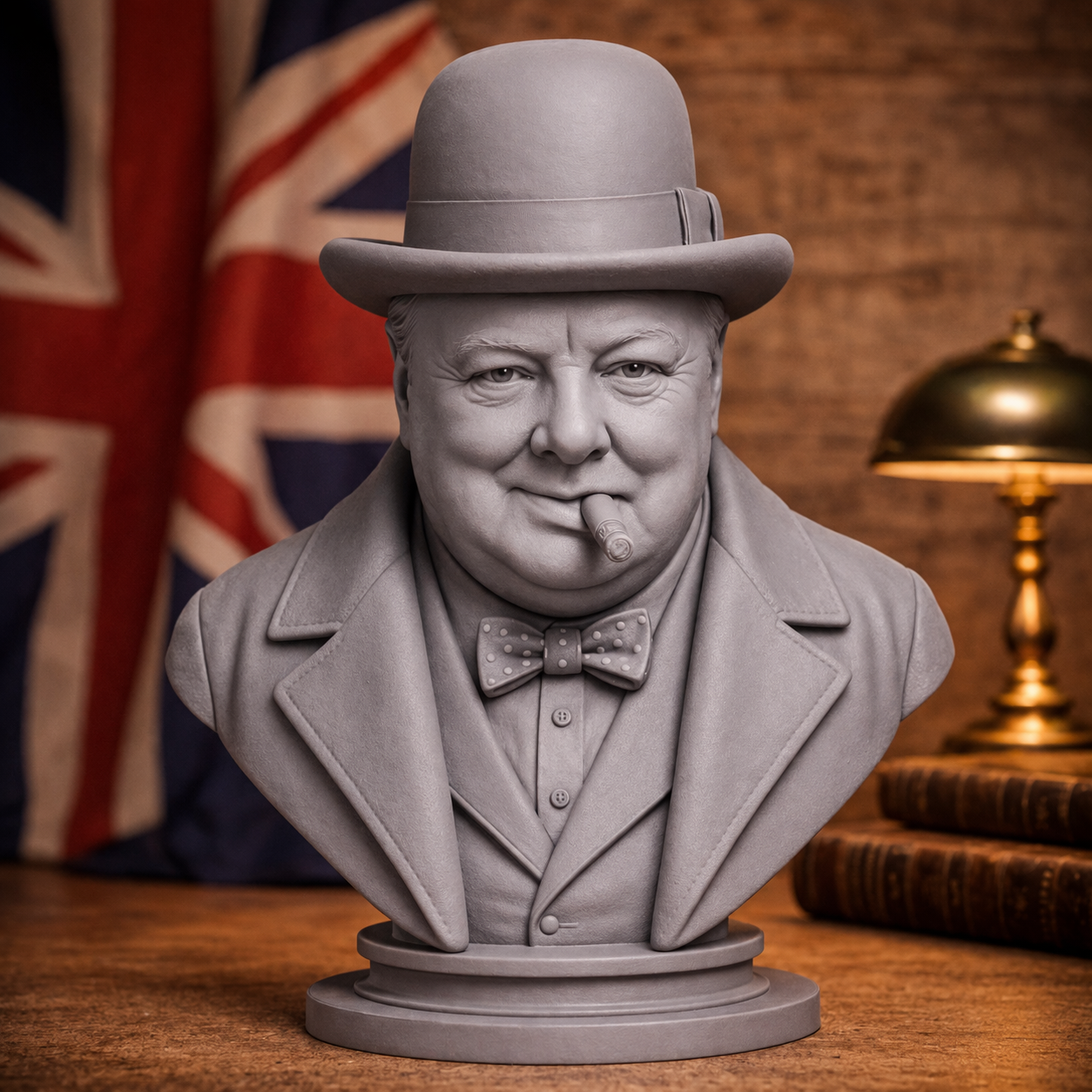 Busto Winston Churchill in Resina – Alta Definizione