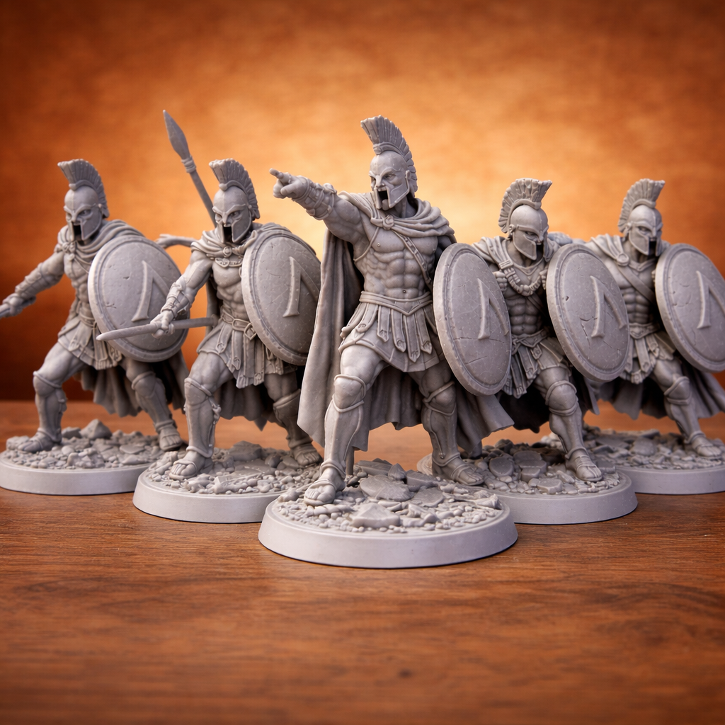 🛡️ Set 5 Guerrieri Spartani – 54 mm