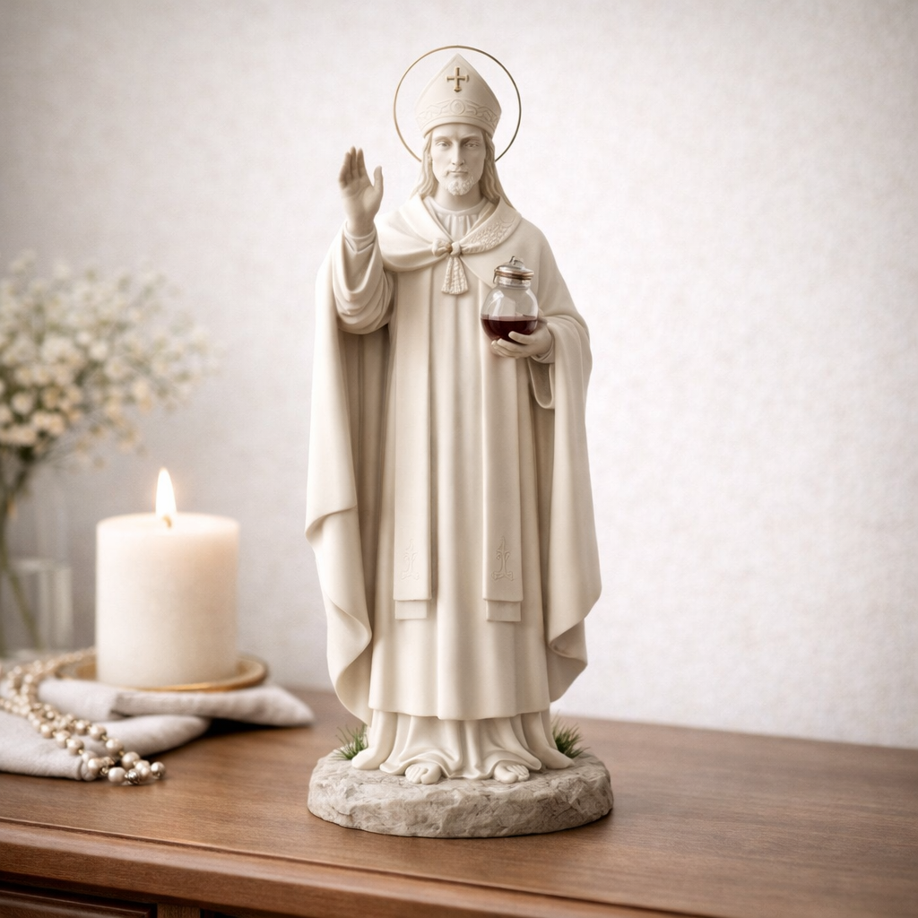 🔴 San Gennaro – Handgefertigte religiöse Statue (Schutz und Tradition)