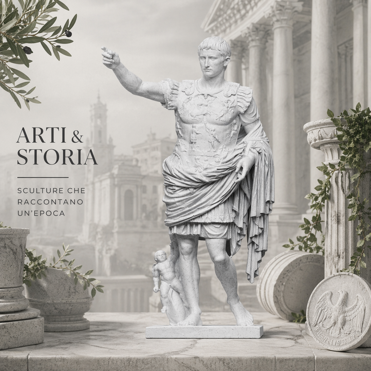 Augusto di Prima Porta – Scultura PLA Effetto Marmo