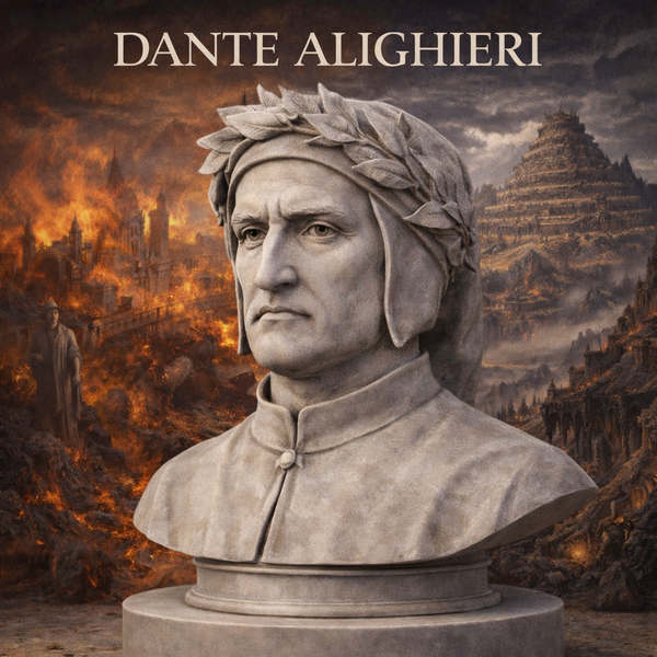 Busto Dante Alighieri in Resina – Finitura Primer Grigio