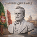 Büste Camillo Benso di Cavour aus Harz – Grau grundiert