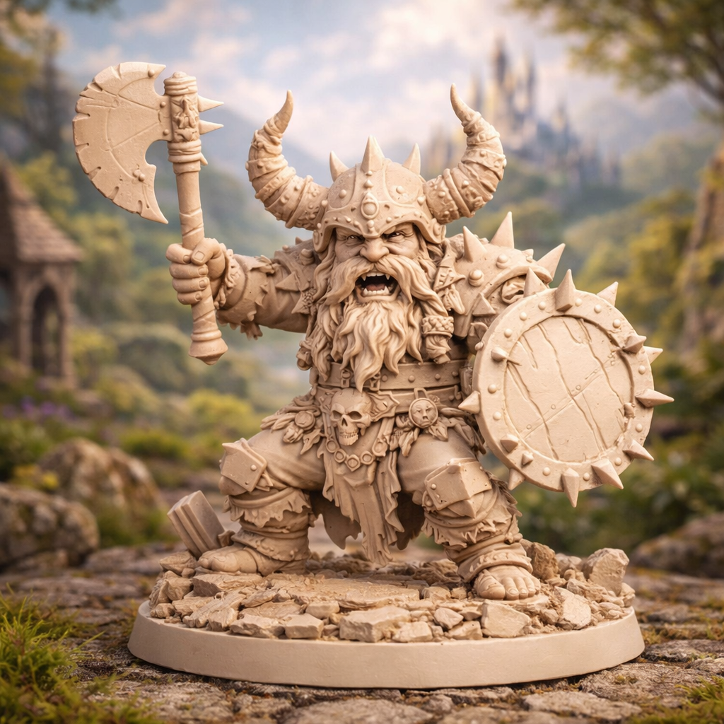 Gnome Barbarian – Miniatura Fantasy in Resina