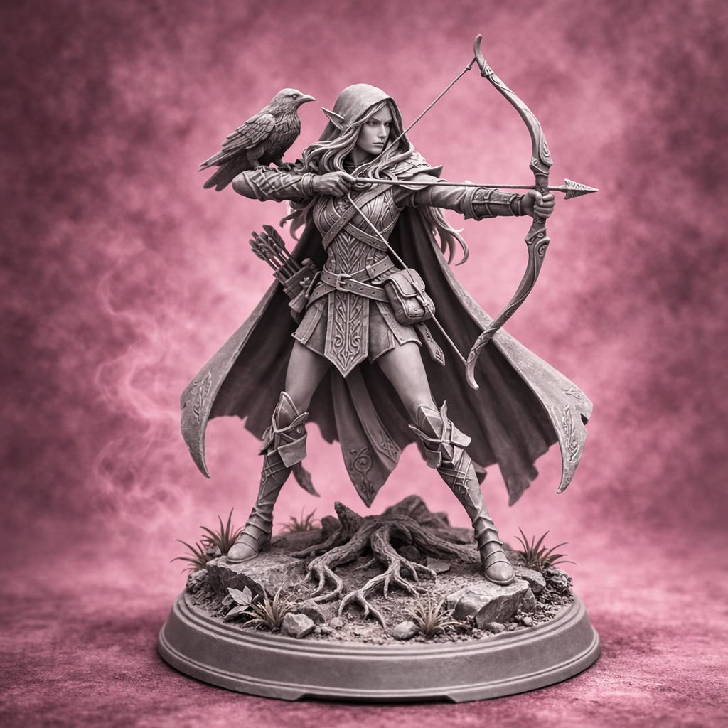 Elfa Arciera delle Radici Antiche – Miniatura Fantasy