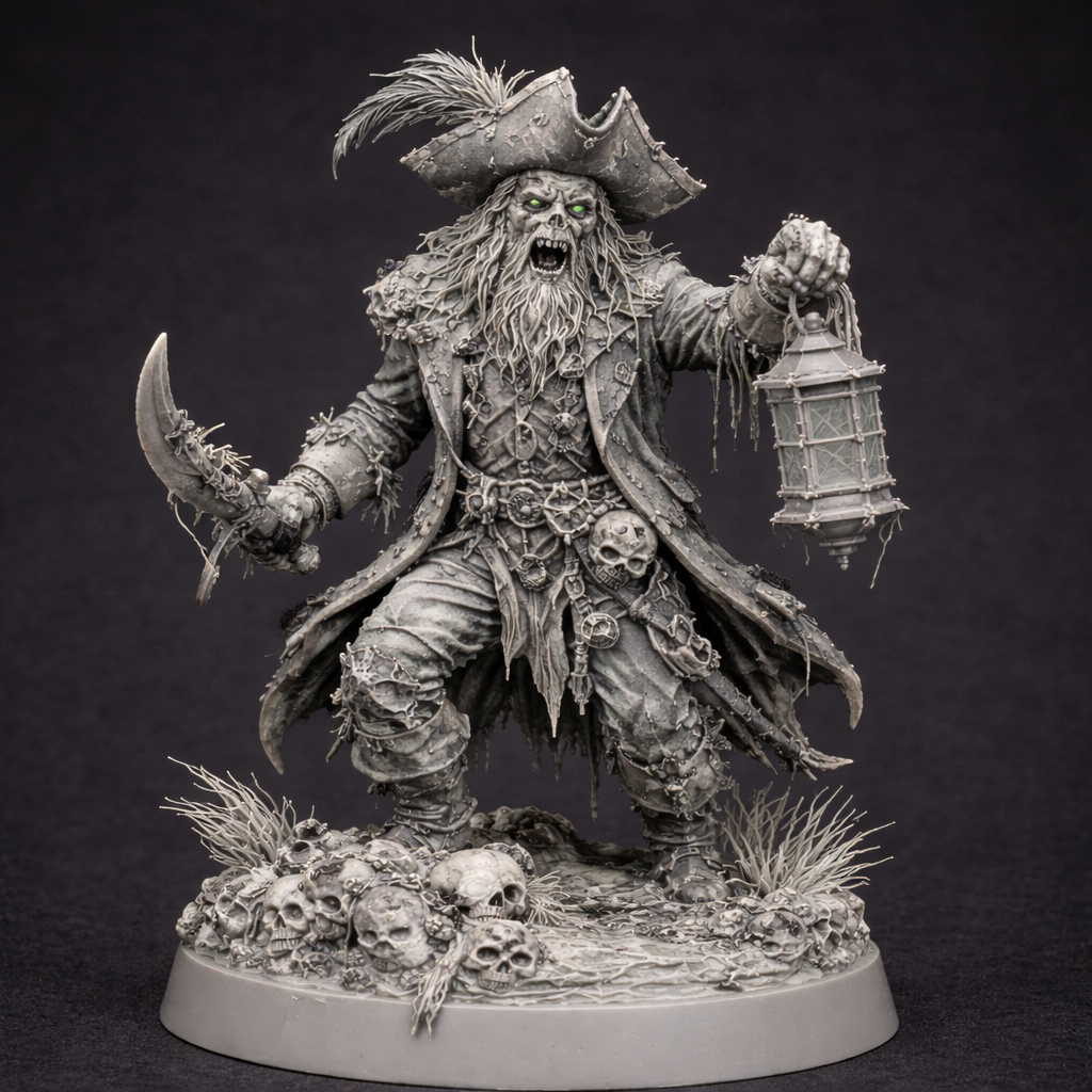 🏴‍☠️ Pirata Non-Morto – Miniatura in Resina
