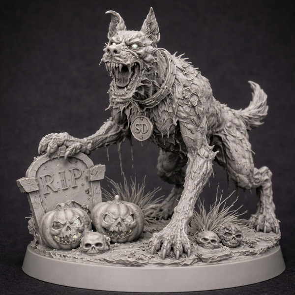 🐺 Cane Mannaro Maledetto – Miniatura in Resina