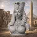 Busto Queen Nefertari – Resina Grigia Alta Definizione