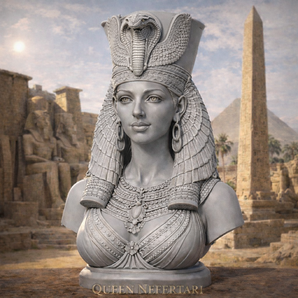 Busto di Queen Nefertari – Resina grigia