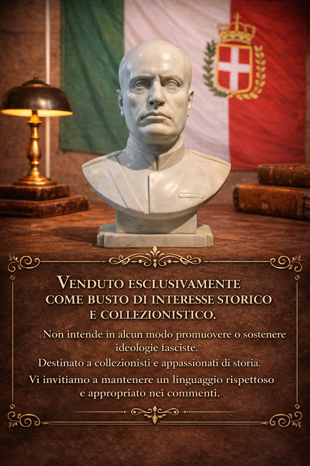 Benito Mussolini Resin Bust – High Definition! Collector's bust