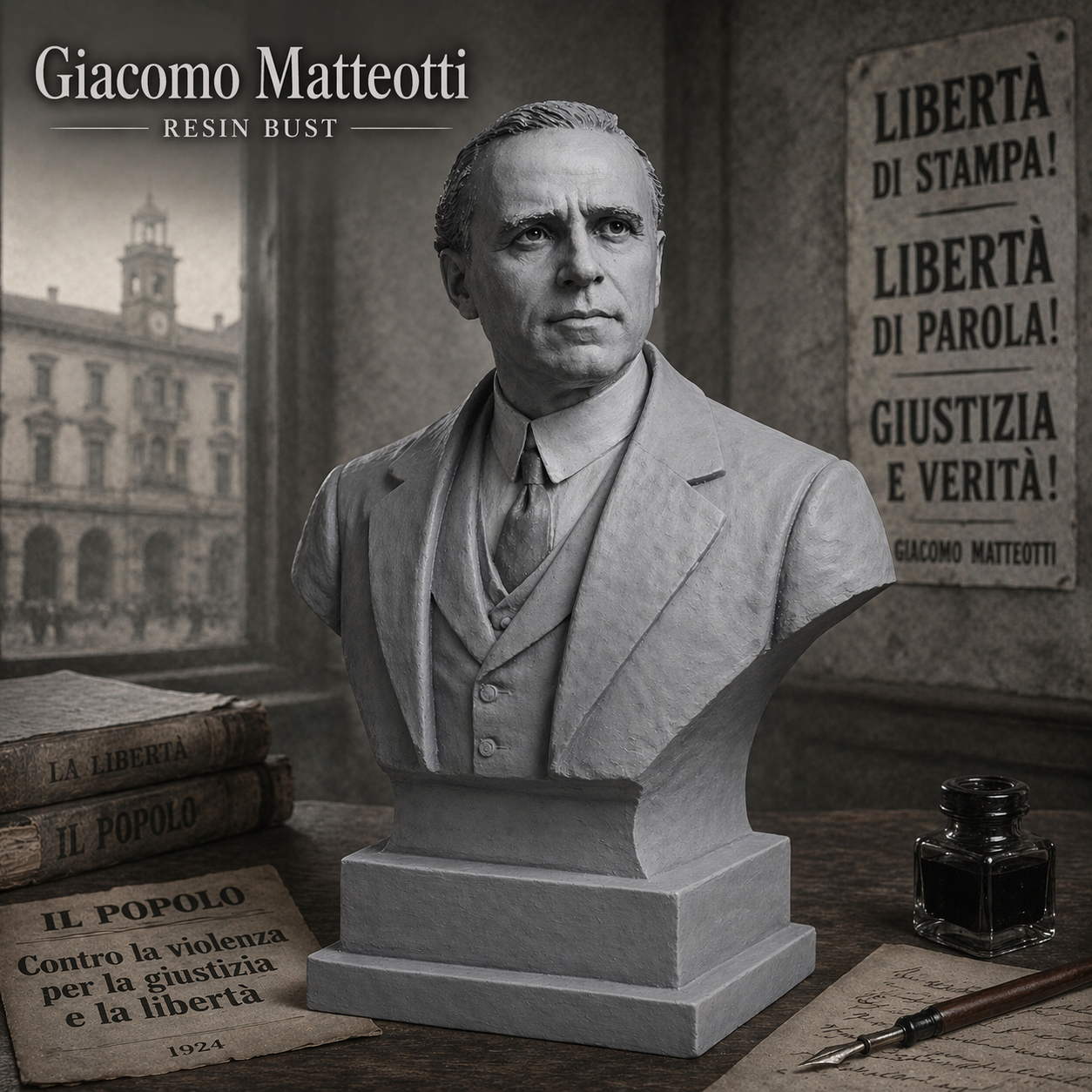 Busto Giacomo Matteotti in Resina – Alta Definizione
