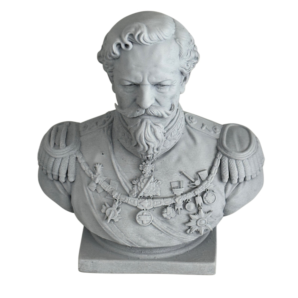 Büste von Viktor Emanuel II. – Harz mit grauer Grundierung