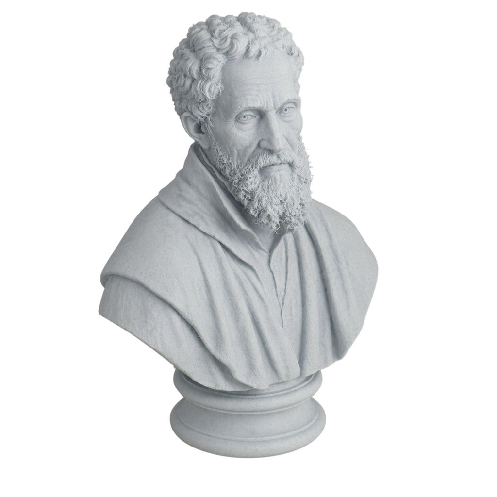 Busto Michelangelo Buonarroti – Resina o PLA Effetto Marmo