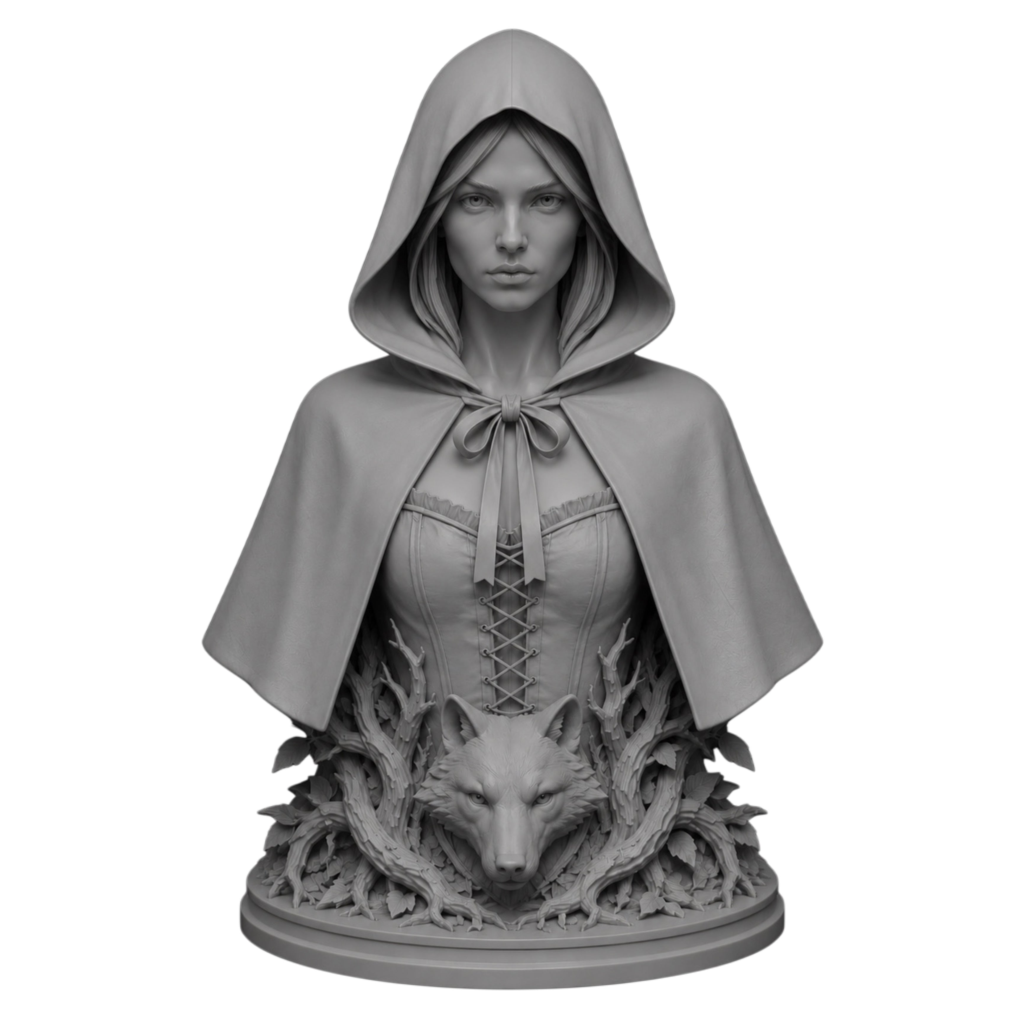 Lunara – The Red Hood | Busto Fantasy in Resina