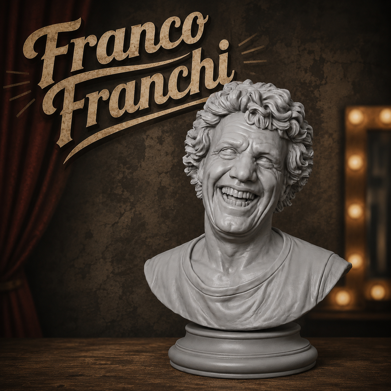 Franco Franchi – Busto in Resina o PLA Effetto Marmo