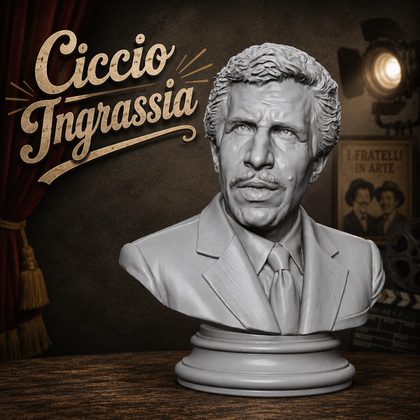 .Ciccio Ingrassia – Scolpito per te in Resina o PLA Effetto Marmo