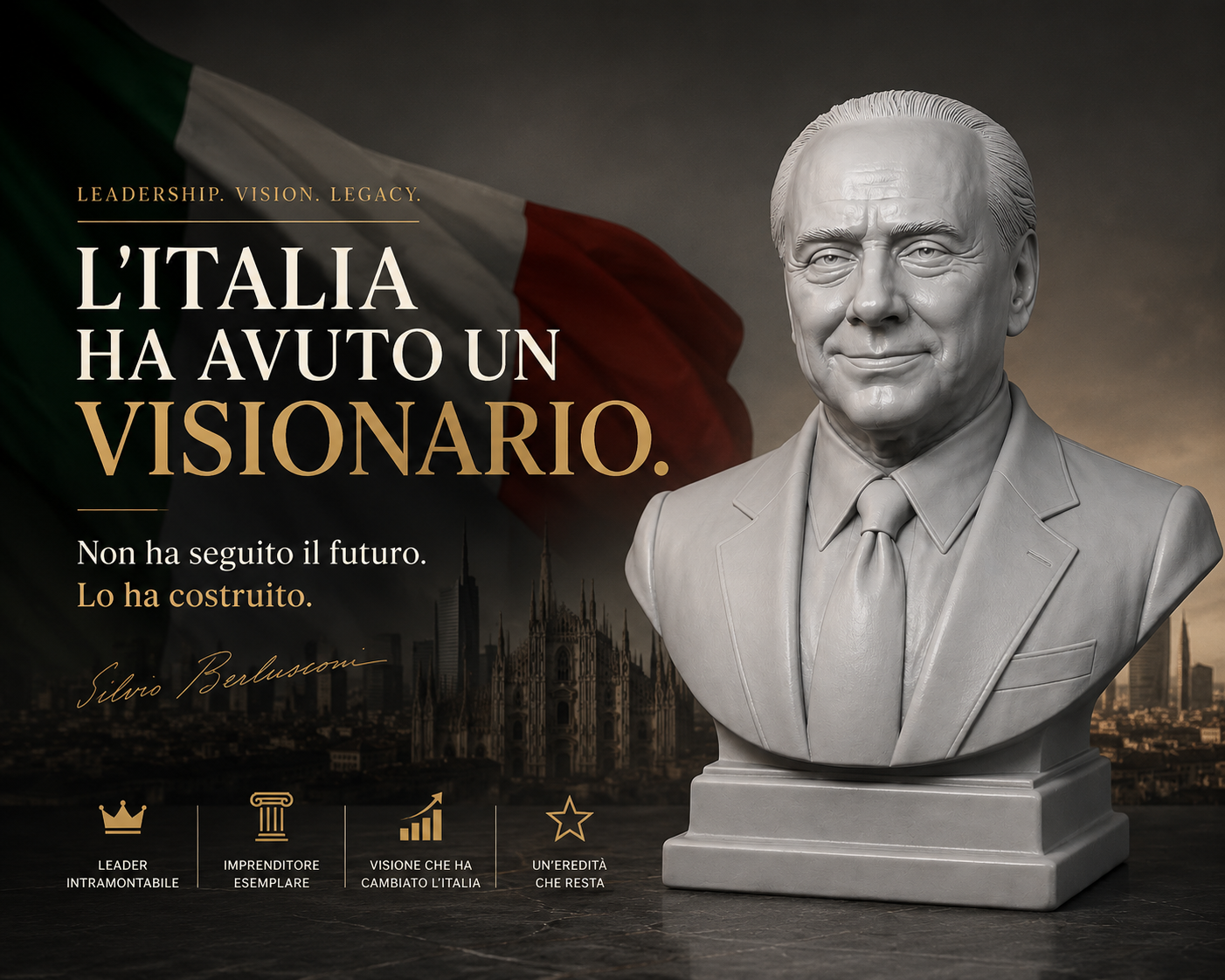 Busto Silvio Berlusconi – Alta Definizione in Resina