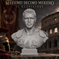 Busto del Gladiatore Massimo Decimo Meridio – busto da collezione in resina premium o PLA effetto marmo, vista frontale