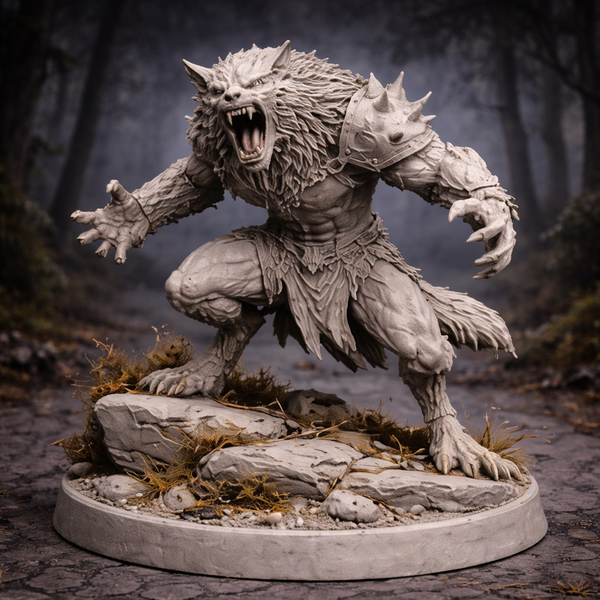 🐺 Lupo Mannaro della Luna Nera – Miniatura Fantasy