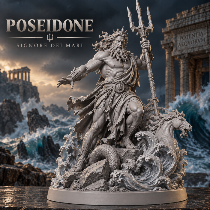 Poseidone – Signore dei Mari | Miniatura Mitologica