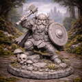 Dwarf Warrior – Miniatura Fantasy 32mm in Resina
