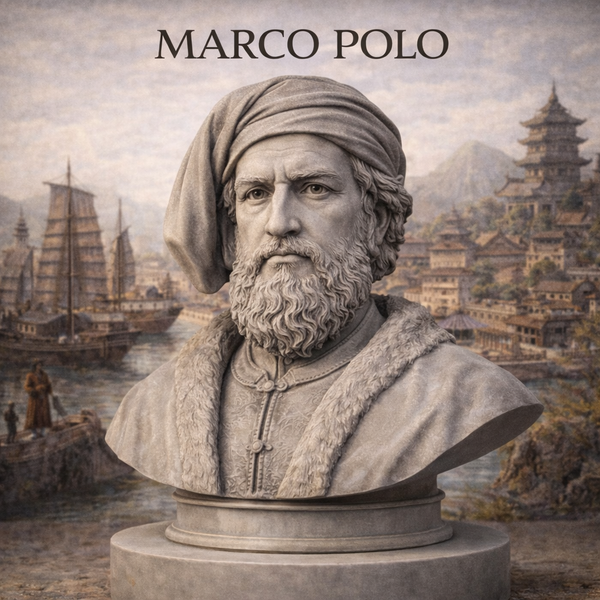 Busto Marco Polo in Resina – Finitura Primer Grigio