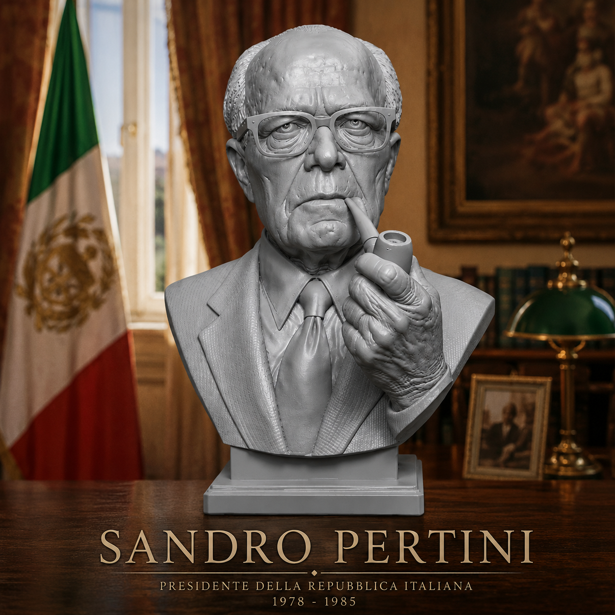 Busto Sandro Pertini – Presidente della Repubblica Italiana